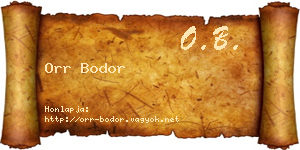 Orr Bodor névjegykártya